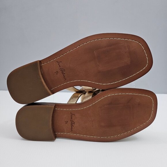 Sam Edelman Dina Fisherman Mule Womens 7.5 Metallic Gold Leather Slide Sandal - Picture 11 of 13